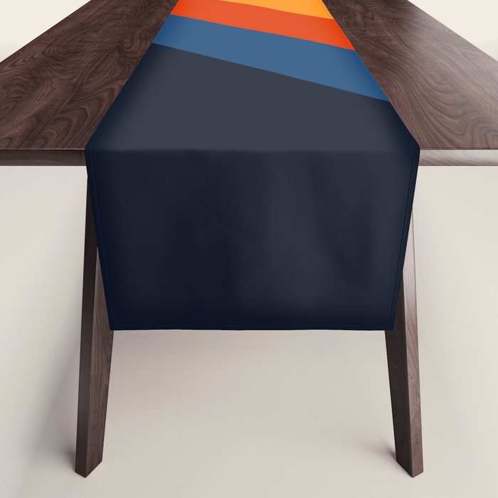 Colorful Classic Retro 70s Vintage Style Stripes - Padona Table Runner Gallery Image 1