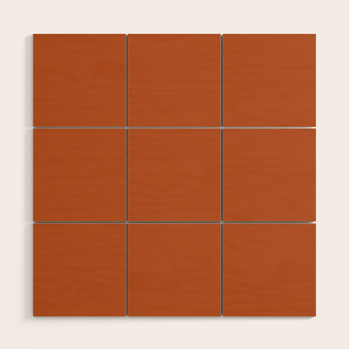 Warm Spiced Orange Solid Color Wood Wall Art Gallery Image 1