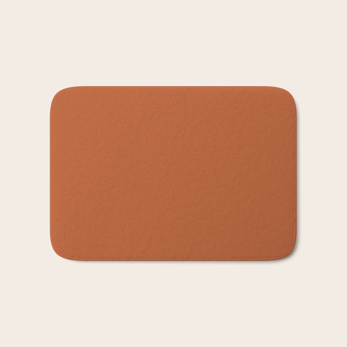 Warm Spiced Orange Solid Color Bath Mat Gallery Image 1