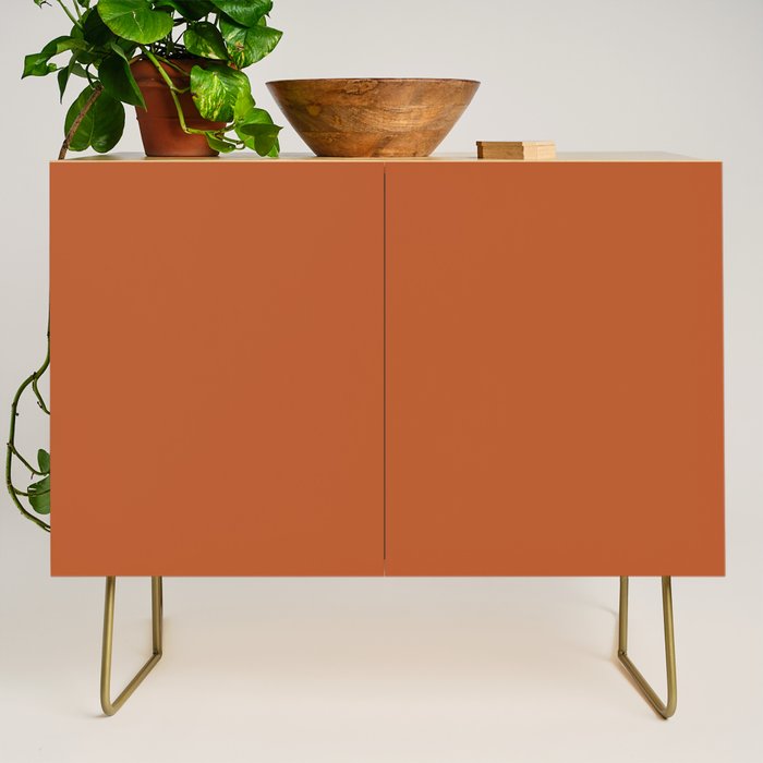 Warm Spiced Orange Solid Color Credenza Gallery Image 1