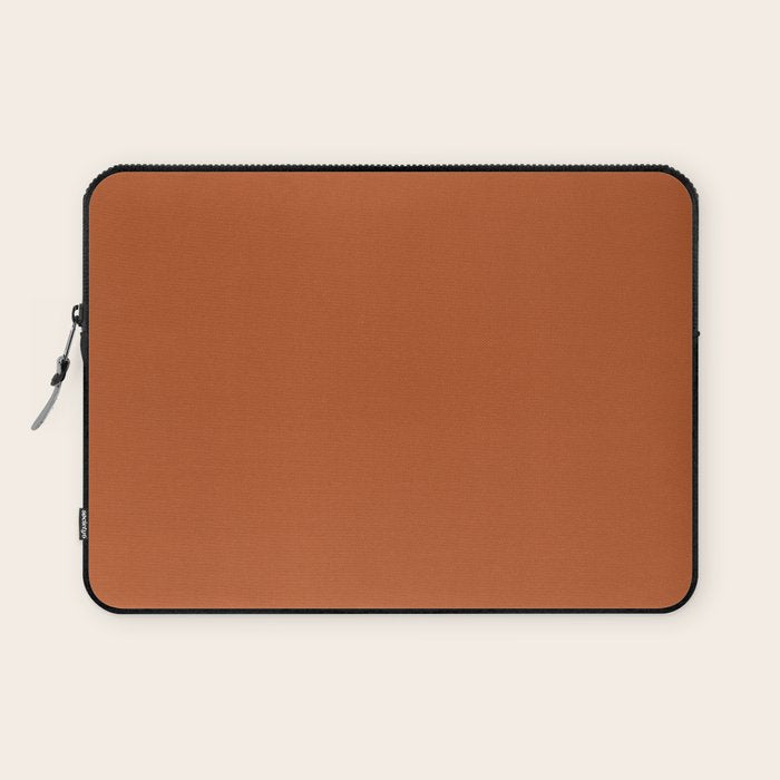 Warm Spiced Orange Solid Color Laptop Sleeve Gallery Image 1