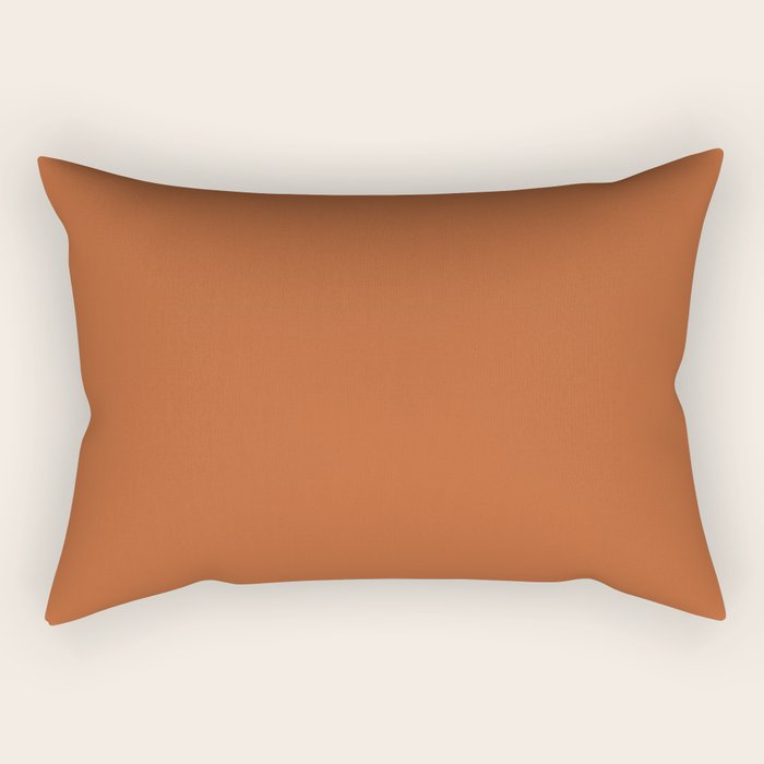 Warm Spiced Orange Solid Color Rectangular Pillow Gallery Image 2
