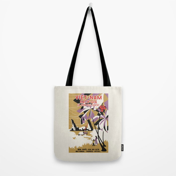 Vietnam Vintage Asian Travel Poster, 1950s Tote Bag Gallery Image 2