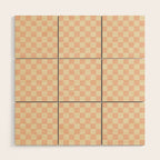 Checkers - peach pink and cream Wood Wall Art Gallery Image 1