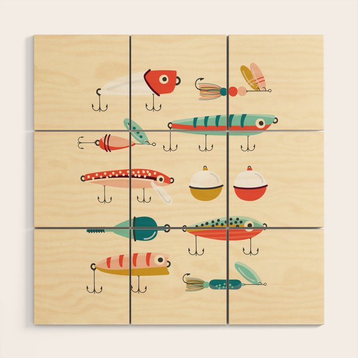 Fishing Lures Wood Wall Art Gallery Image 1