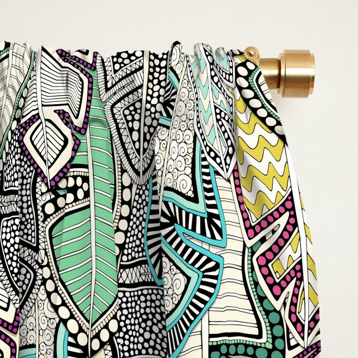 layered palm leaves Window Curtain Gallery Image 2