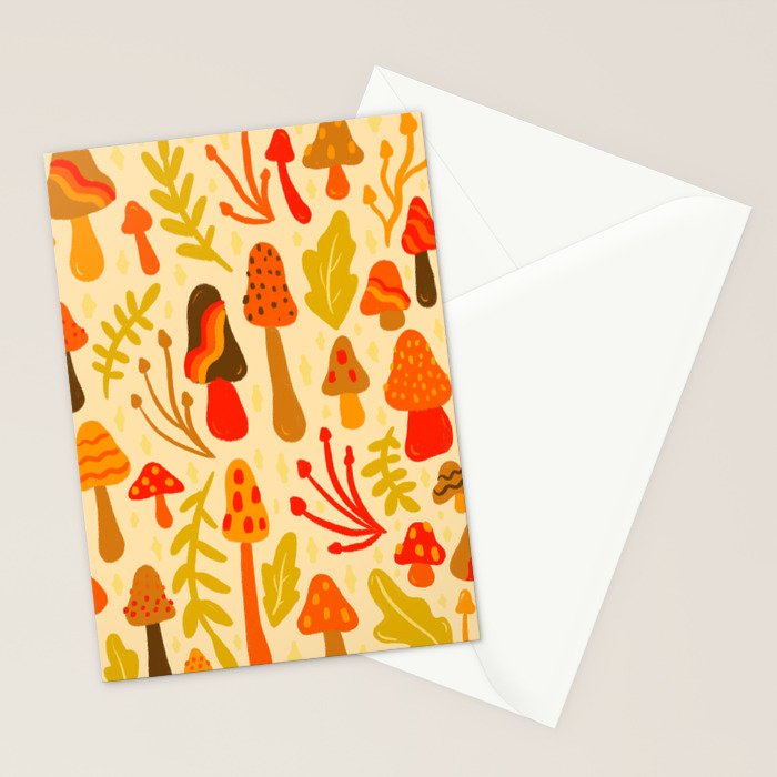 Spring Mushroom Print Stationery Card Gallery Image 2
