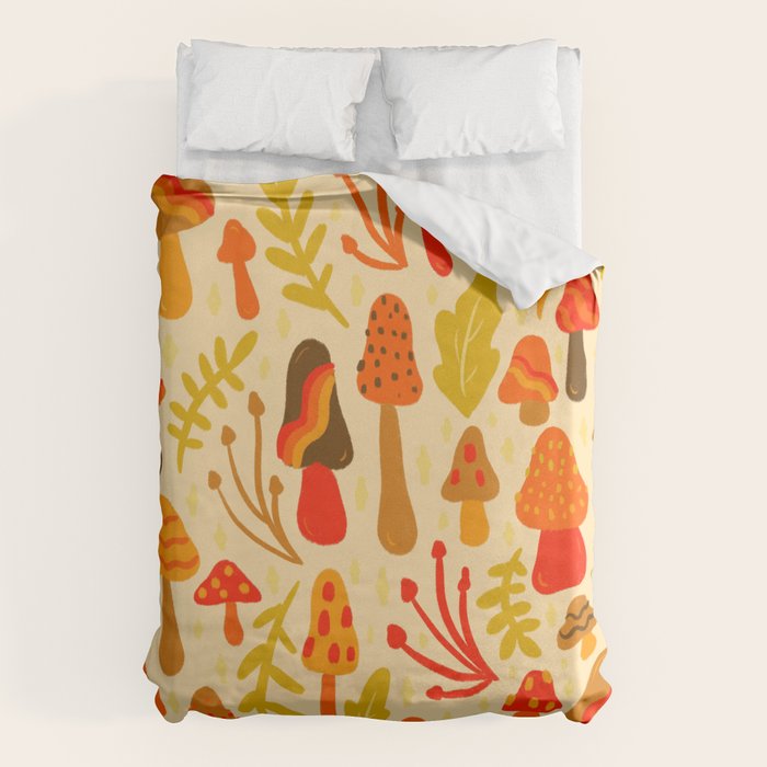 Spring Mushroom Print Duvet Cover Gallery Image 1