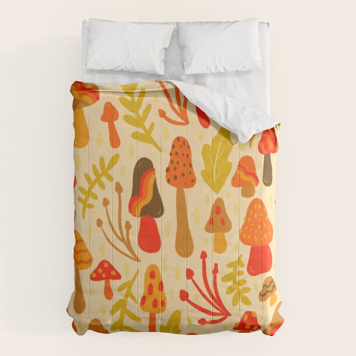 Spring Mushroom Print Comforter Gallery Image 1