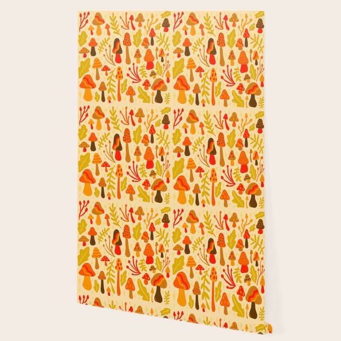Spring Mushroom Print Wallpaper Gallery Image 2