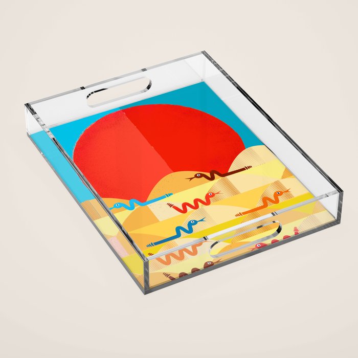 Colorful Snakes On A Desert Acrylic Tray Gallery Image 1