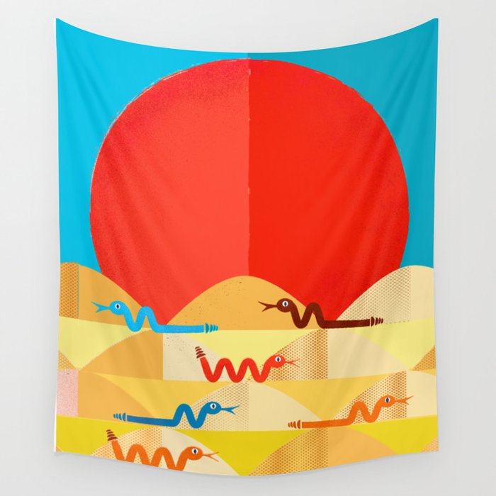 Colorful Snakes On A Desert Wall Tapestry Gallery Image 4