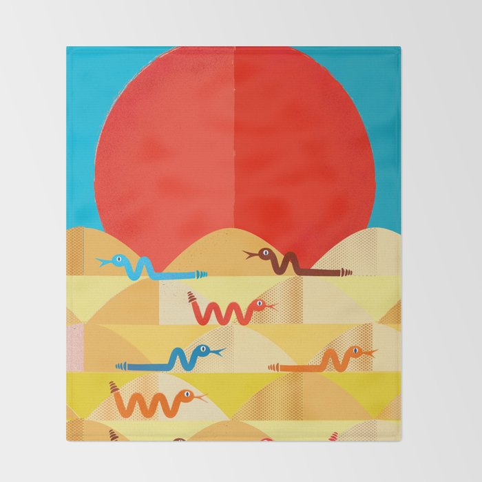 Colorful Snakes On A Desert Throw Blanket Gallery Image 2