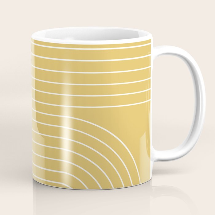 Minimal Line Curvature LXXIII Sunshine Yellow Mid Century Modern Arch Abstract Coffee Mug Gallery Image 1