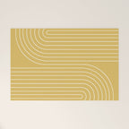 Minimal Line Curvature LXXIII Sunshine Yellow Mid Century Modern Arch Abstract Welcome Mat Gallery Image 1