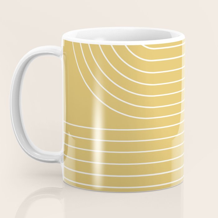 Minimal Line Curvature LXXIII Sunshine Yellow Mid Century Modern Arch Abstract Coffee Mug Gallery Image 3