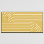 Minimal Line Curvature LXXIII Sunshine Yellow Mid Century Modern Arch Abstract Desk Mat Gallery Image 3