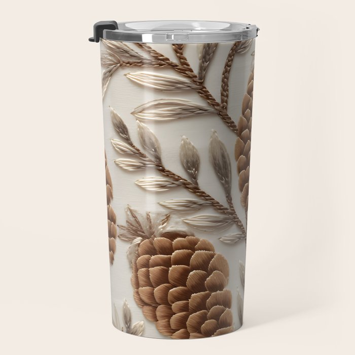 Holiday Decorative Pinecone Travel Mug Gallery Image 3