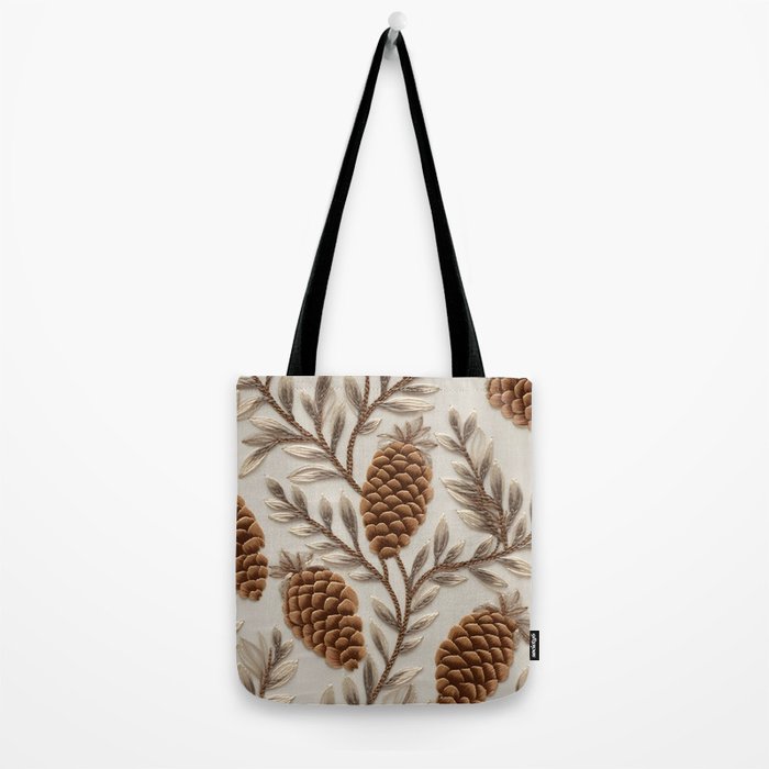 Holiday Decorative Pinecone Tote Bag Gallery Image 2