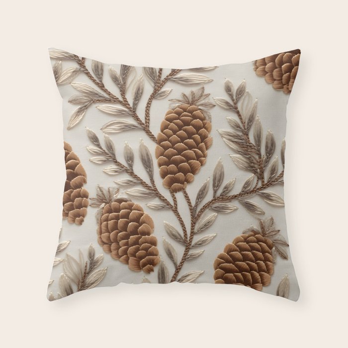 Holiday Decorative Pinecone Throw Pillow Gallery Image 6