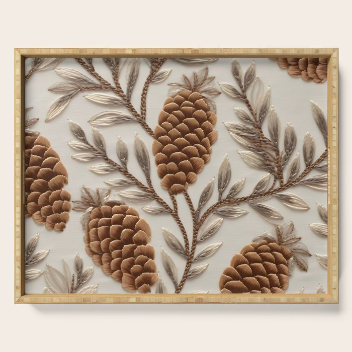 Holiday Decorative Pinecone Serving Tray Gallery Image 1