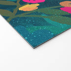 Abstract florals- pink and teal blue Welcome Mat Gallery Image 2