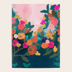Abstract florals- pink and teal blue Poster Gallery Image 4