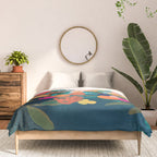 Abstract florals- pink and teal blue Comforter Gallery Image 3