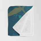 Abstract florals- pink and teal blue Throw Blanket Gallery Image 3