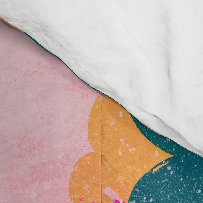 Abstract florals- pink and teal blue Comforter Gallery Image 4
