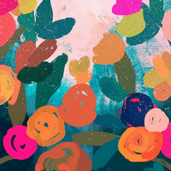 Abstract florals- pink and teal blue Coffee Mug Gallery Image 2