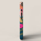 Abstract florals- pink and teal blue iPhone Case Gallery Image 2