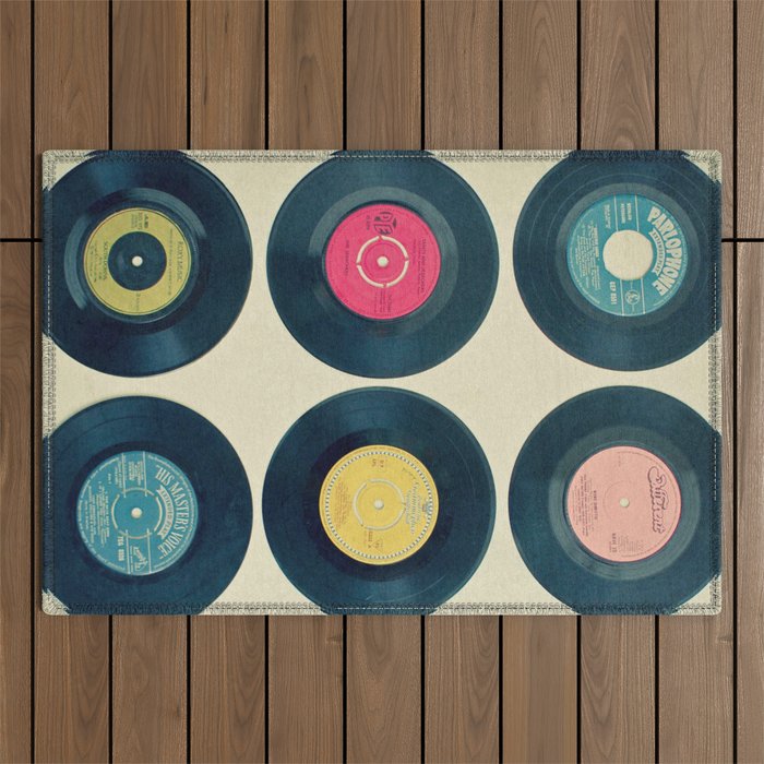 Vinyl Collection Outdoor Rug Gallery Image 1