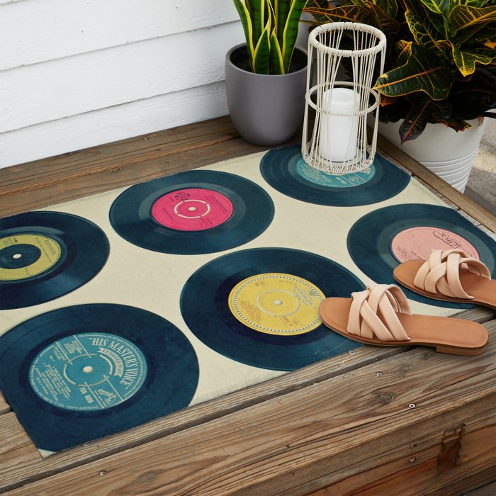 Vinyl Collection Outdoor Rug Gallery Image 2