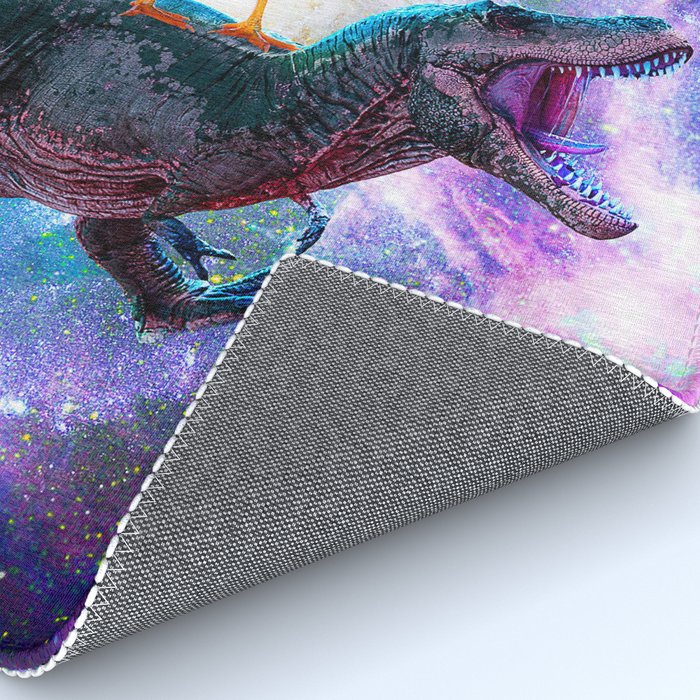 Chicken Riding Dinosaur In Space Rug Gallery Image 4