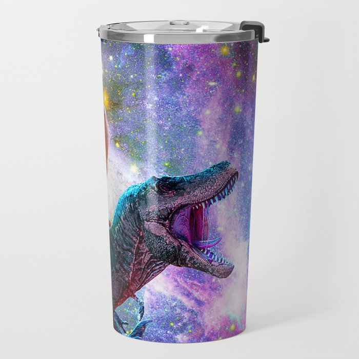Chicken Riding Dinosaur In Space Travel Mug Gallery Image 2