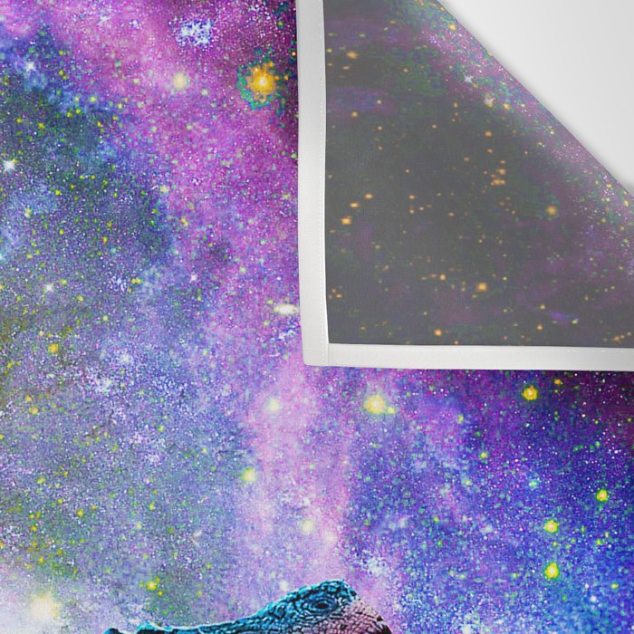 Chicken Riding Dinosaur In Space Wall Tapestry Gallery Image 3