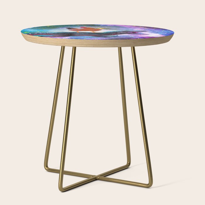 Chicken Riding Dinosaur In Space Side Table Gallery Image 1