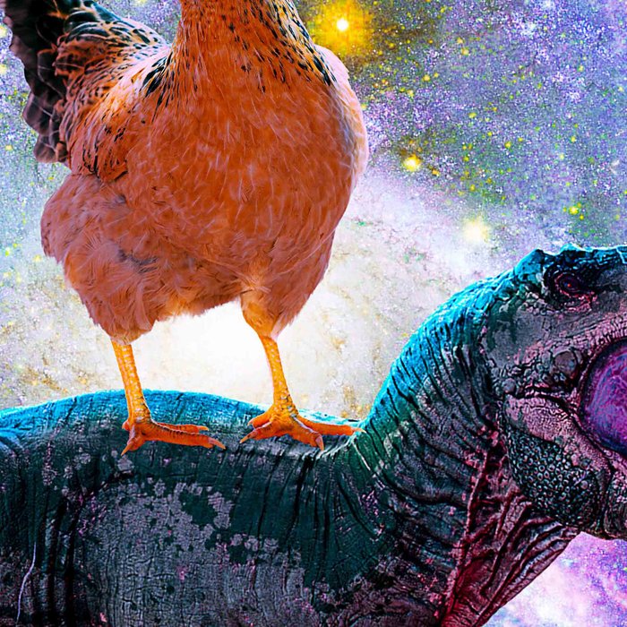 Chicken Riding Dinosaur In Space Coffee Mug Gallery Image 2