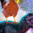 Chicken Riding Dinosaur In Space Coffee Mug Gallery Image 2