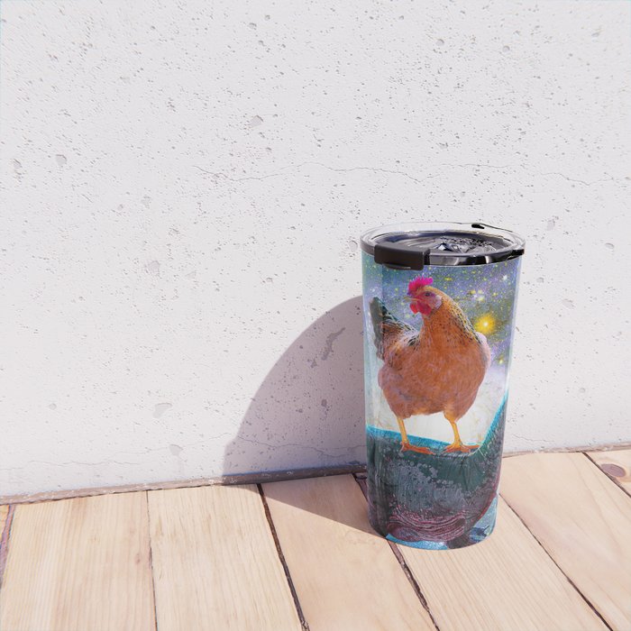 Chicken Riding Dinosaur In Space Travel Mug Gallery Image 4