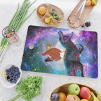 Chicken Riding Dinosaur In Space Cutting Board Gallery Image 2