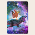 Chicken Riding Dinosaur In Space Cutting Board Gallery Image 1