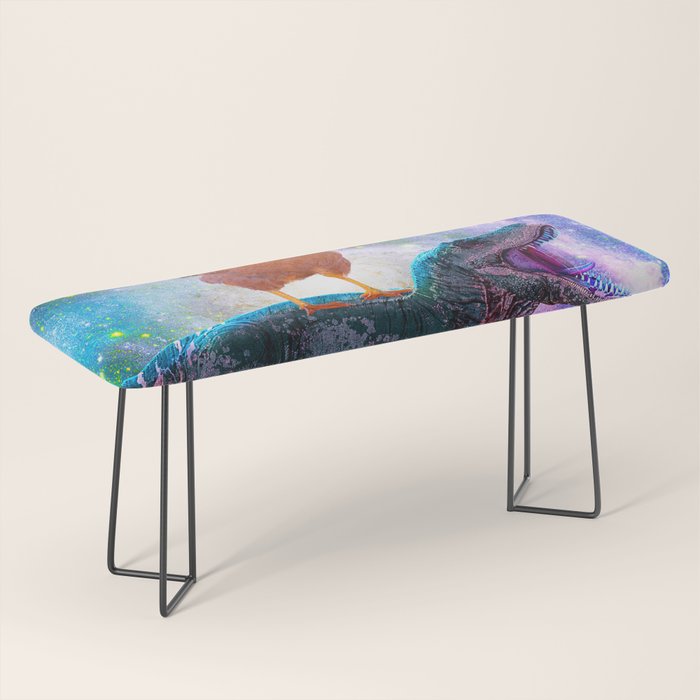Chicken Riding Dinosaur In Space Bench Gallery Image 1