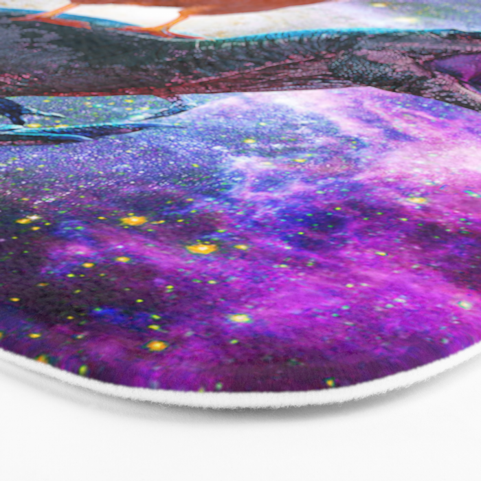 Chicken Riding Dinosaur In Space Bath Mat Gallery Image 3