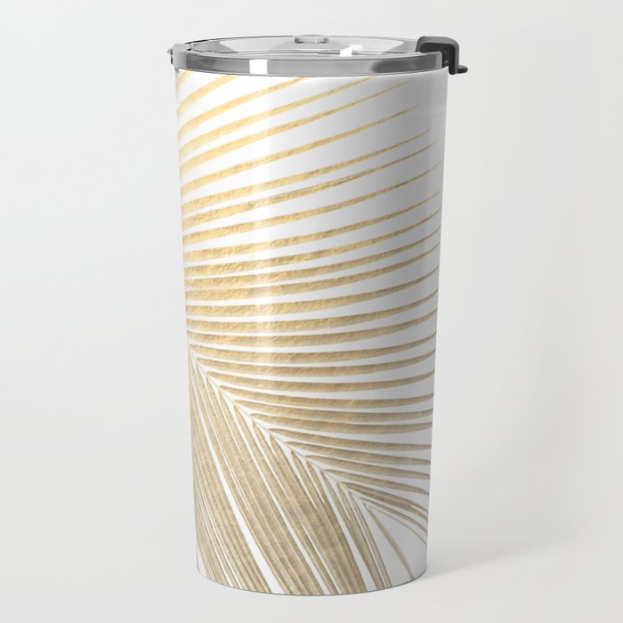 Palm leaf - gold Travel Mug Gallery Image 2