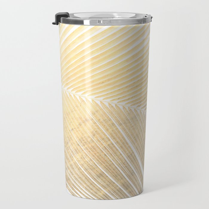 Palm leaf - gold Travel Mug Gallery Image 3