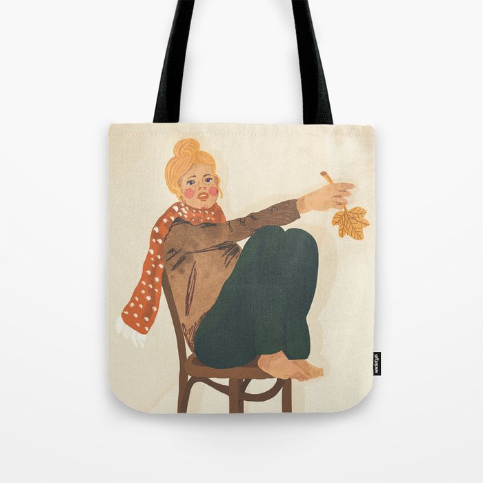 Girl who Loves Autumn Tote Bag Gallery Image 1