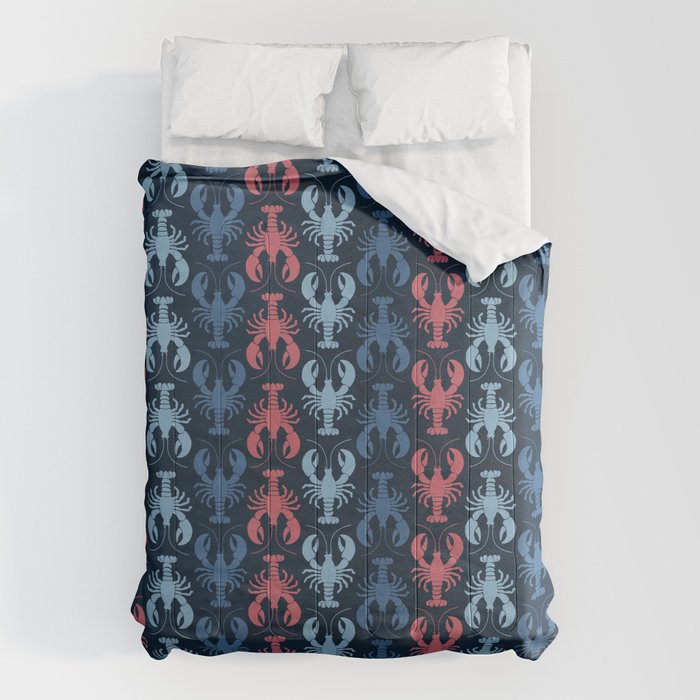 Lobster parade - navy Comforter Gallery Image 1
