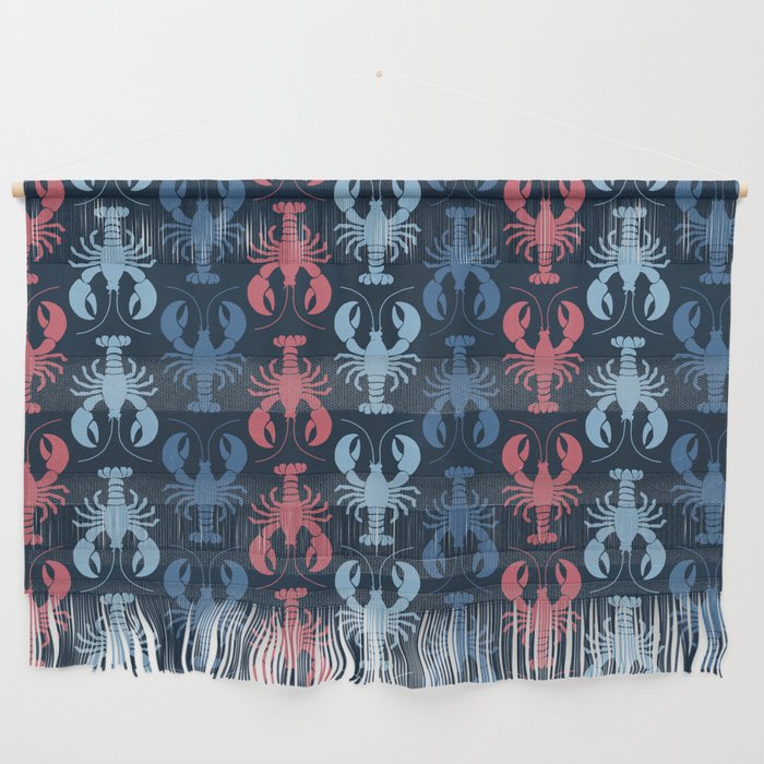 Lobster parade - navy Wall Hanging Gallery Image 1